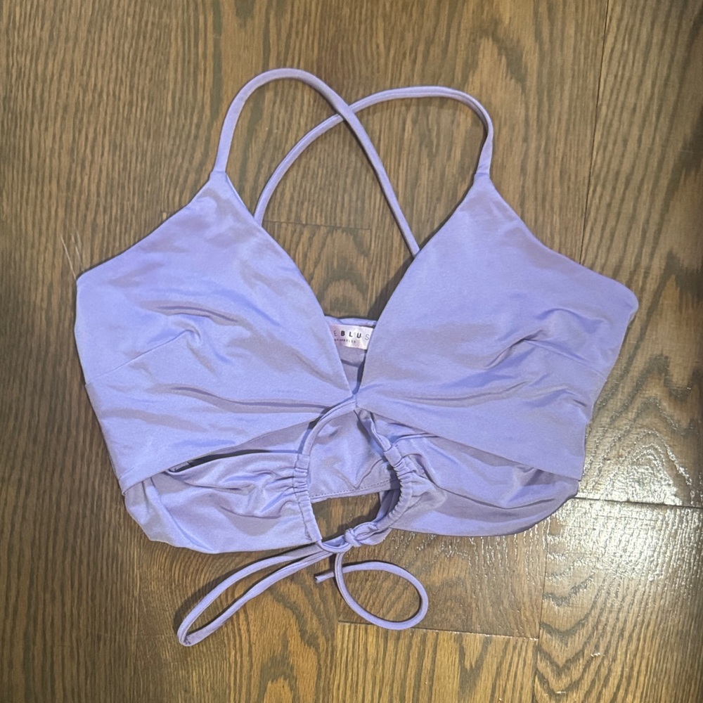 Blue Blush Lavender Crop Top